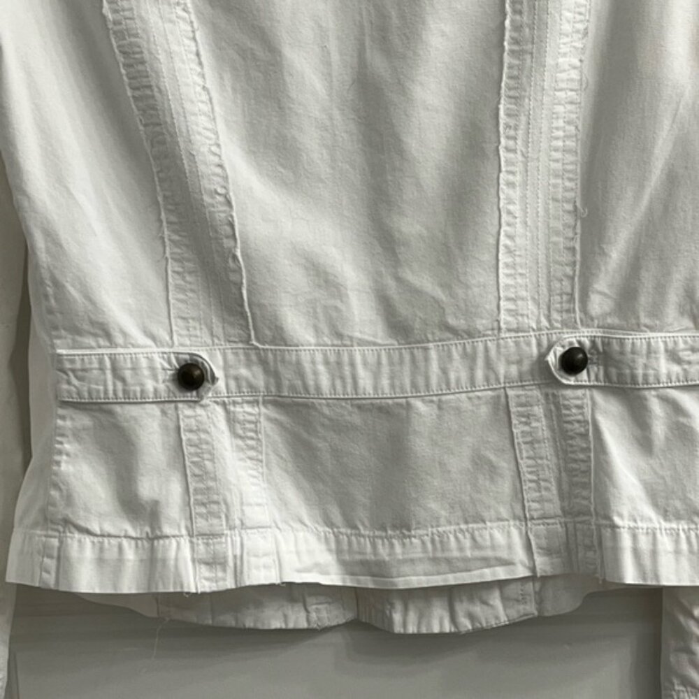 Garnet Hill 100% Cotton White Military Style Jacket size 4 Contemporary - Picture 8 of 13